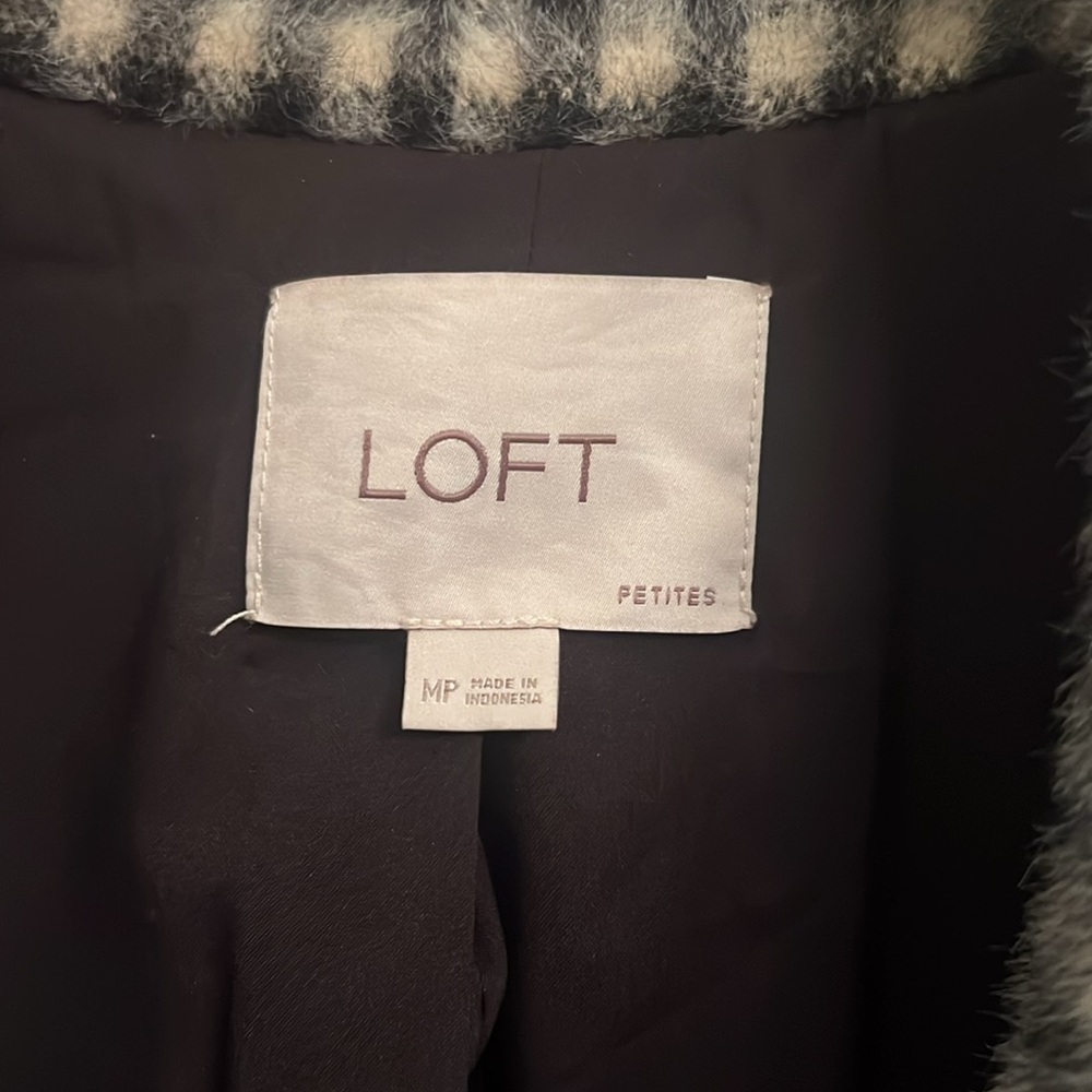 Loft Houndstooth Pattern One Button Dress Coat Wi… - image 2